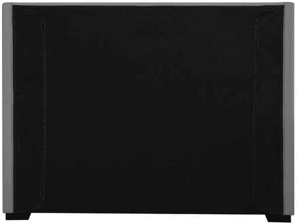 Oxford Linen Textured Fabric: 22% Linen, 33% Cotton, 35% Polyester / Engineered Wood / Foam Mid Century Modern Grey Linen Textured Fabric Queen Bed (3 Boxes) - 69" W x 86.6" D x 53" H