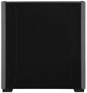 Oxford Linen Textured Fabric: 22% Linen, 33% Cotton, 35% Polyester / Engineered Wood / Foam Mid Century Modern Grey Linen Textured Fabric Twin Bed (3 Boxes) - 47.5" W x 81.1" D x 53" H