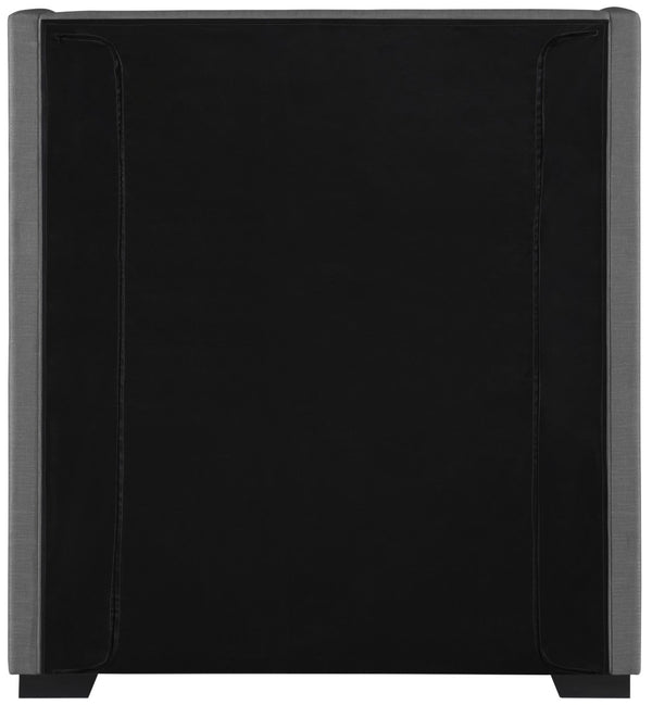 Oxford Linen Textured Fabric: 22% Linen, 33% Cotton, 35% Polyester / Engineered Wood / Foam Mid Century Modern Grey Linen Textured Fabric Twin Bed (3 Boxes) - 47.5" W x 81.1" D x 53" H