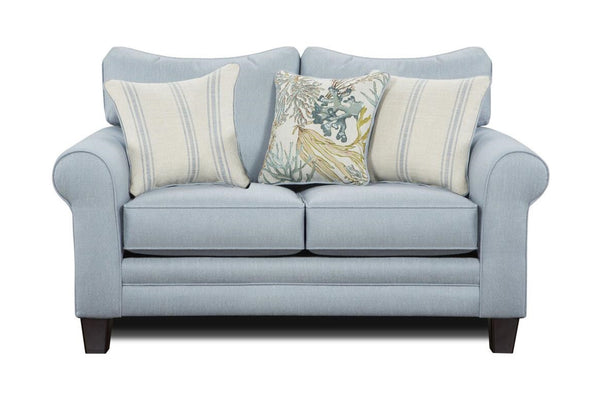 Fusion 1141 Transitional Loveseat 1141 Labyrinth Sky Loveseat