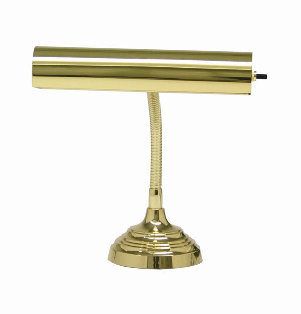 Desk/Piano Lamp 10" Gooseneck in Polished Brass