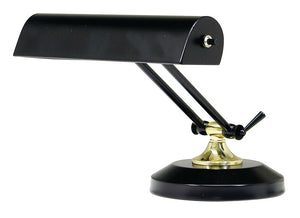 Upright Piano Lamp 10" in Black with Polished Brass Accents