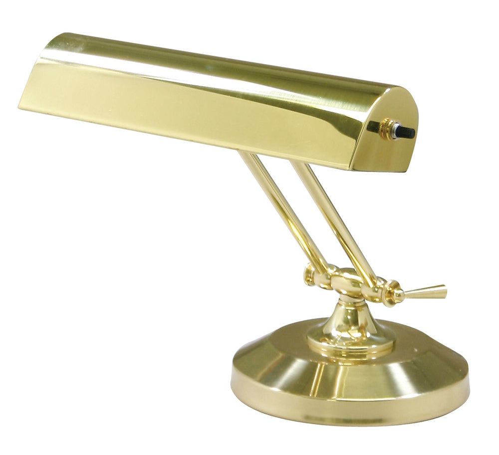 Upright Piano Lamp 10" in Black with Polished Brass Accents