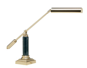 Counter Balance Polished Brass and Black Marble Piano/Desk Lamp