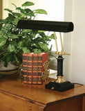 Desk/Piano Lamp 14" Polished Brass with Black Accents