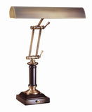 Desk/Piano Lamp 14" Antique Brass with Cordovan Accents