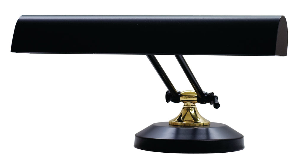 Upright Piano Lamp 14" in Black with Polished Brass Accents