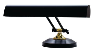 Upright Piano Lamp 14" in Black with Polished Brass Accents