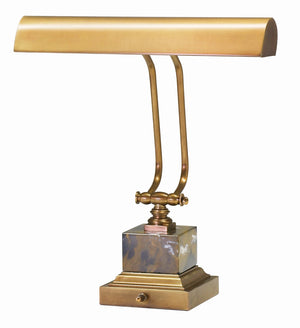 Desk/Piano Lamp 14" Mahogany Bronze with Black and Tan Marble