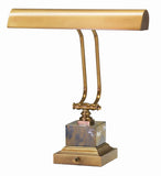 Desk/Piano Lamp 14" Weathered Brass with Black and Tan Marble