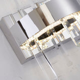 Bethel Chrome LED Wall Sconce in Stainless Steel & Crystal