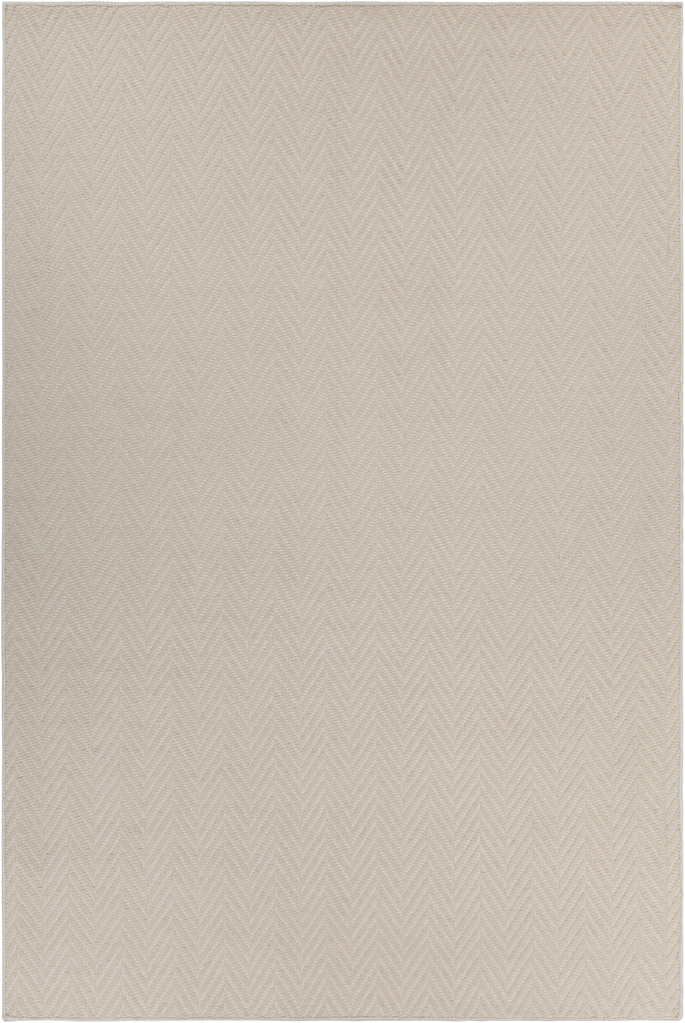 Chandra Rugs Paisley 70% Wool + 30% Polyester Hand-Woven Contemporary Chevron Pattern Rug Ivory 9' x 13'