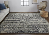 Palomar Luxe Hand Knot Area Rug, Charcoal Gray/Light Beige, 9x6in x 13x6in