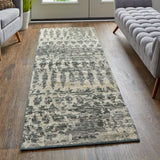 Palomar Luxe Hand Knot Area Rug, Charcoal Gray/Light Beige, 2x6in x 8ft