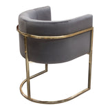 Pandora Dining Chair in Grey Velvet with Polished Gold Frame by Diamond Sofa