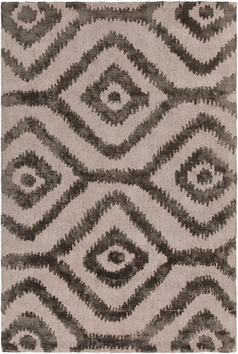 Chandra Rugs Paola 60% Jute + 40% Viscose Hand-Tufted Contemporary Rug Natural/Grey 7'9 x 10'6