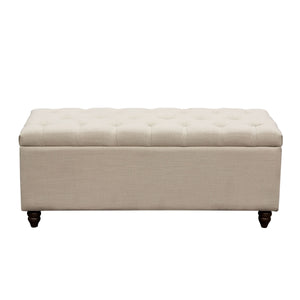 Park Ave Tufted Lift-Top Storage Trunk by Diamond Sofa - Desert Sand Linen