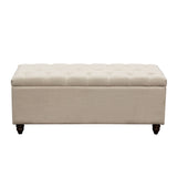 Park Ave Tufted Lift-Top Storage Trunk - Desert Sand Linen