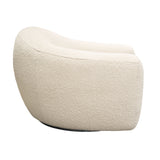 Pascal Swivel Chair in Bone Boucle Textured Fabric w/ Contoured Arms & Back by Diamond Sofa