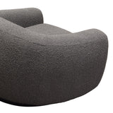 Pascal Swivel Chair in Charcoal Boucle Textured Fabric w/ Contoured Arms & Back by Diamond Sofa