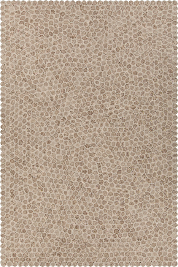Chandra Rugs Patagonia 100% Wool Hand-Woven Contemporary Wool Rug White/Brown/Beige 9' x 13'