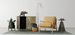 LH Imports Patio Round Standing Pot Small PAT015-BL