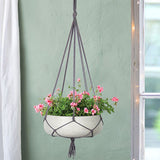 LH Imports Circular Small Hanging Pot With Netting PAT021-S