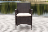 Kendrick Outdoor Chair Set of 2 - Durable PE Rattan, Upholstered Cushions, Weather-Resistant Design