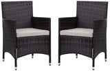 Kendrick Outdoor Chair Set of 2 - Durable PE Rattan, Upholstered Cushions, Weather-Resistant Design