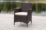 Kendrick Outdoor Chair Set of 2 - Durable PE Rattan, Upholstered Cushions, Weather-Resistant Design