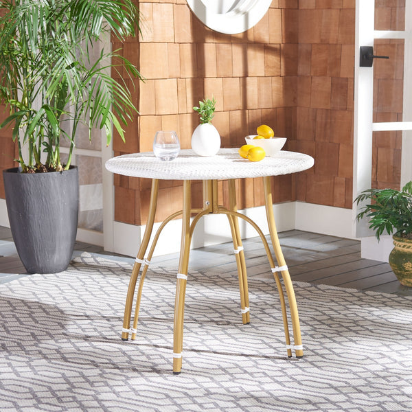 Kylie Rattan Bistro Table - Stylish Outdoor Dining Companion for Elegant Spaces and Gatherings