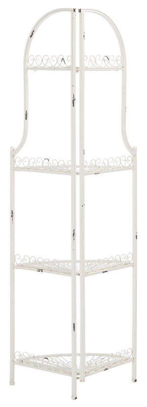 Abarrane Wrought Iron 4 Tier Outdoor Corner Shelf