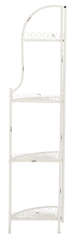 Abarrane Wrought Iron 4 Tier Outdoor Corner Shelf