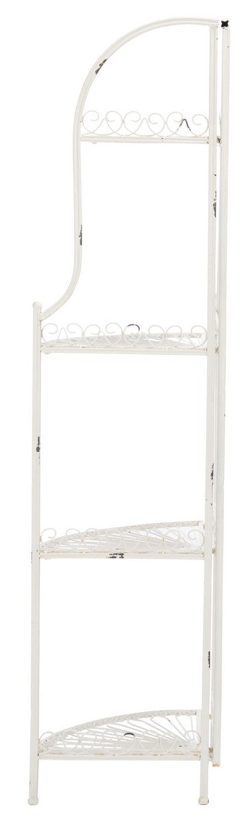 Abarrane Wrought Iron 4 Tier Outdoor Corner Shelf