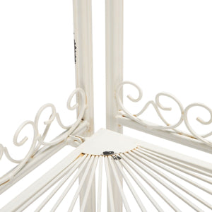 Abarrane Wrought Iron 4 Tier Outdoor Corner Shelf