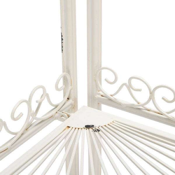 Abarrane Wrought Iron 4 Tier Outdoor Corner Shelf