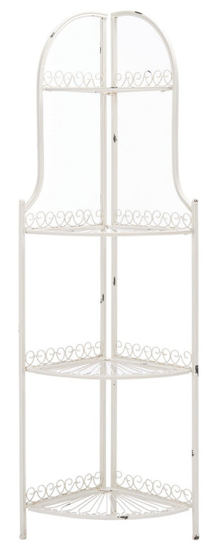Abarrane Wrought Iron 4 Tier Outdoor Corner Shelf