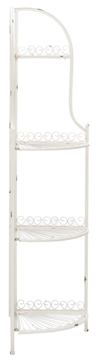 Abarrane Wrought Iron 4 Tier Outdoor Corner Shelf
