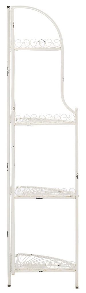 Abarrane Wrought Iron 4 Tier Outdoor Corner Shelf