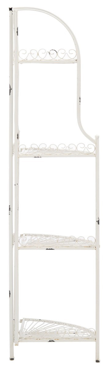 Abarrane Wrought Iron 4 Tier Outdoor Corner Shelf