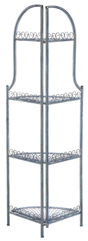 Abarrane Wrought Iron 4 Tier Outdoor Corner Shelf