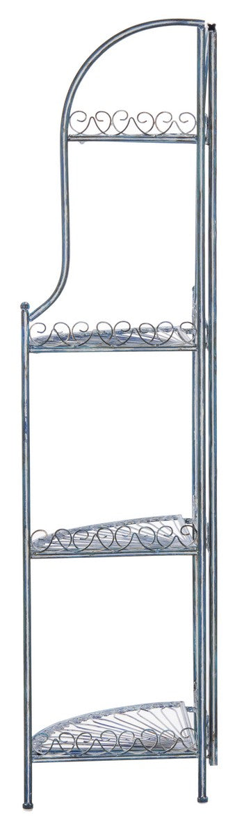 Abarrane Wrought Iron 4 Tier Outdoor Corner Shelf