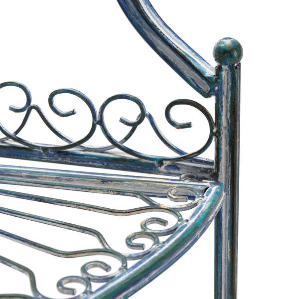 Abarrane Wrought Iron 4 Tier Outdoor Corner Shelf