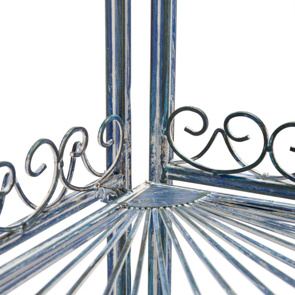 Abarrane Wrought Iron 4 Tier Outdoor Corner Shelf