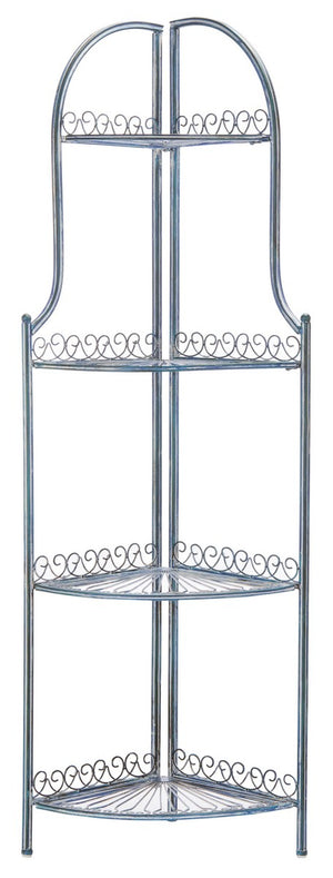 Abarrane Wrought Iron 4 Tier Outdoor Corner Shelf