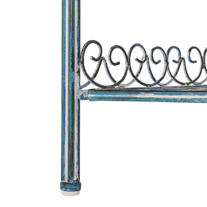 Abarrane Wrought Iron 4 Tier Outdoor Corner Shelf