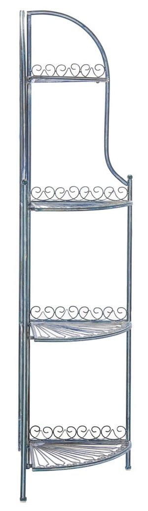 Abarrane Wrought Iron 4 Tier Outdoor Corner Shelf