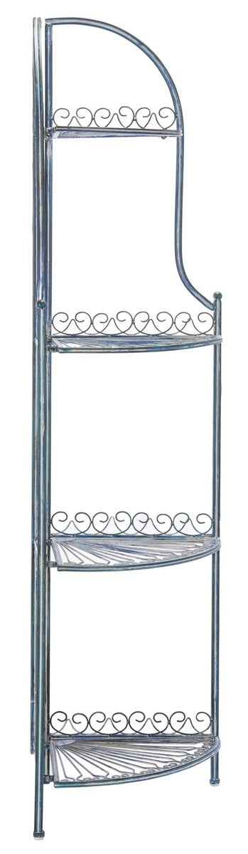 Abarrane Wrought Iron 4 Tier Outdoor Corner Shelf