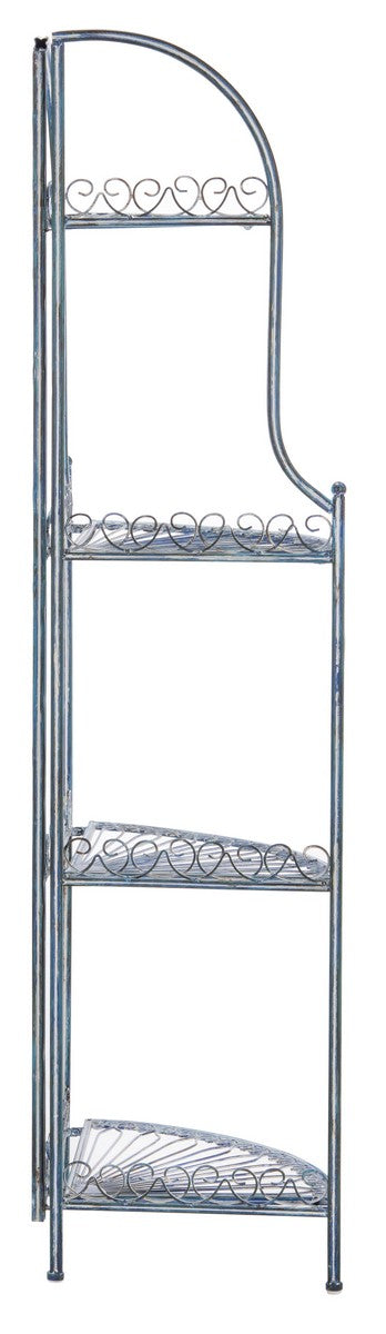 Abarrane Wrought Iron 4 Tier Outdoor Corner Shelf