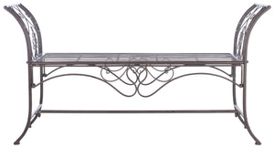 Safavieh Adina Wrought Iron 51.25 Inch W Outdoor Garden Bench PAT5016B